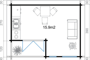 Dārza mājas plans